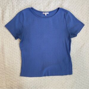 Blue/Periwinkle Ribbed Women's Top